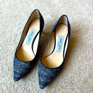 Jimmy Choo shoes 35 1/2 blue tweed